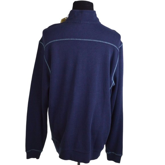 NEW Tommy Bahama Mens Sweater Navy Blue Zip - Picture 5 of 10